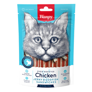 Wanpy Chicken Jerky and Codfish Sandwiches 80g